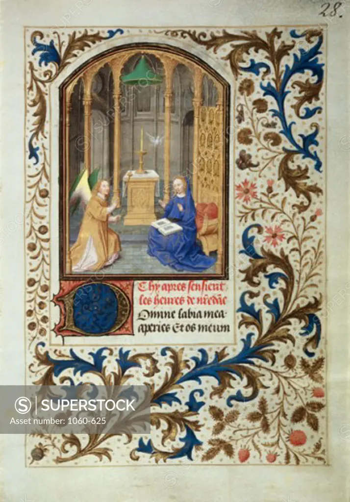 The Annunciation Book of Hours Simon Marmion (C.1425-1489 French) Manuscript The Huntington Library, Art Collections, and Botanical Gardens, San Marino, California