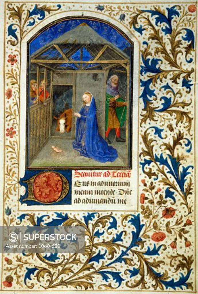 Book of Hours,The Nativity by Simon Marmion, 1425-1489, USA, California, San Marino, The Huntington, The Huntington Library, Art Collections and Botanical Gardens