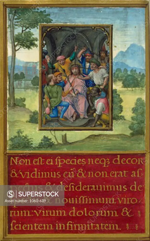 Mocking of Christ, The Spanish Book of Hours, C. 1500-1550, Simon Bening, (C. 1483-1561/Netherlandish), The Huntington-San Marino, California