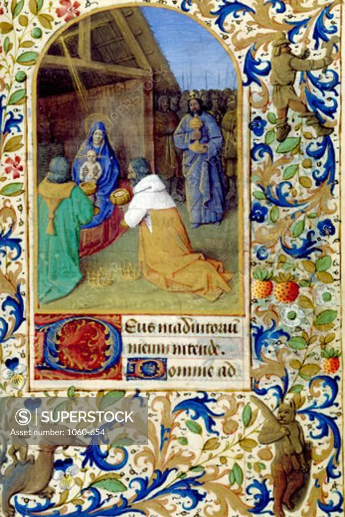 Adoration of the Magi, Book of Hours (French), Workshop of Jean Fouquet, The Huntington Library, Art Collections