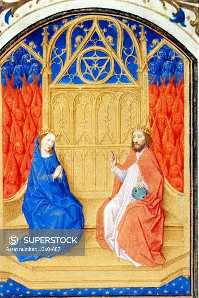 Coronation of the Virgin, Book of Hours, Simon Marmion (ca. 1425-1489 French), The Huntington Library, Art Collections, and Botanical Gardens, San Marino, California