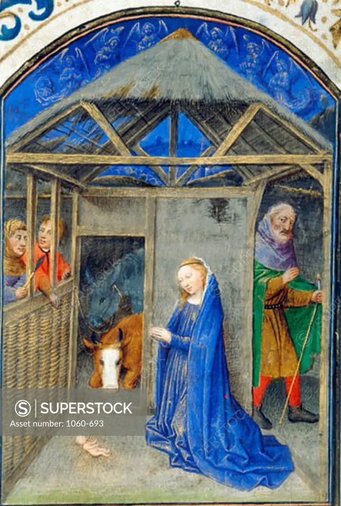 The Nativity - Detail, Book of Hours, Simon Marmion (ca.1425-1489 French), The Huntington Library, Art Collections, and Botanical Gardens, San Marino, California
