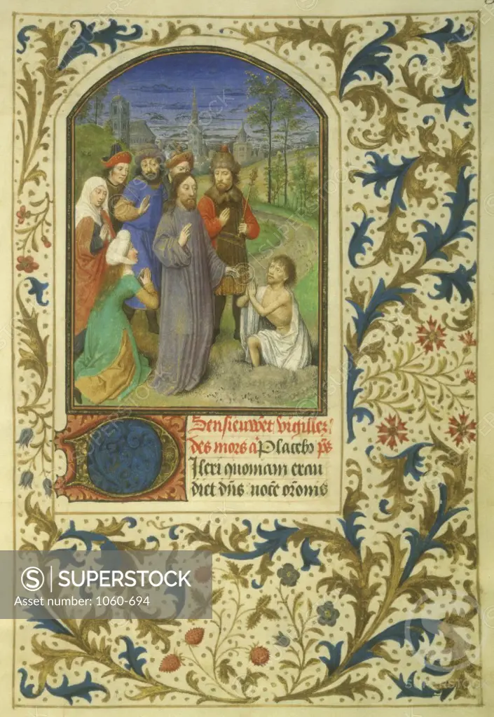 The Raising of Lazarus (Detail): Book of Hours  c. 1450-1475  Simon Marmion (c.1425-1489/French)  The Huntington Library, Art Collections, and Botanical Gardens, San Marino, California   