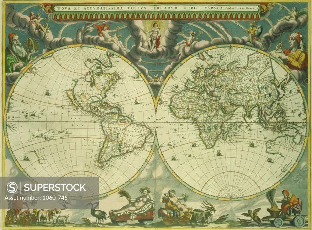 Grooten Atlas World Map  1642-1665  Joan Blaeu (1596-1673 /Dutch ) The Huntington Library, Art Collections, and Botanical Gardens, San Marino, California     