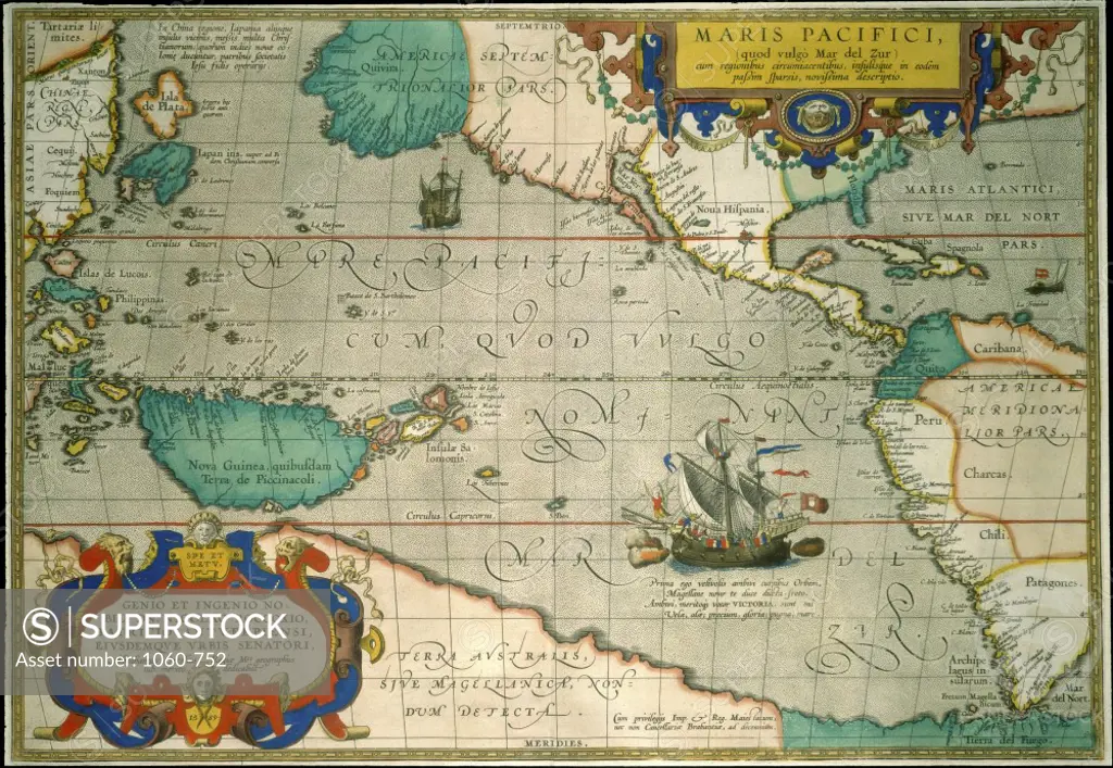 Map of the Pacific Theatrum Orbis Terrarum  1595  Abraham Ortelius 1527-1598 German The Huntington Library, Art Collections, and Botanical Gardens, San Marino, California   