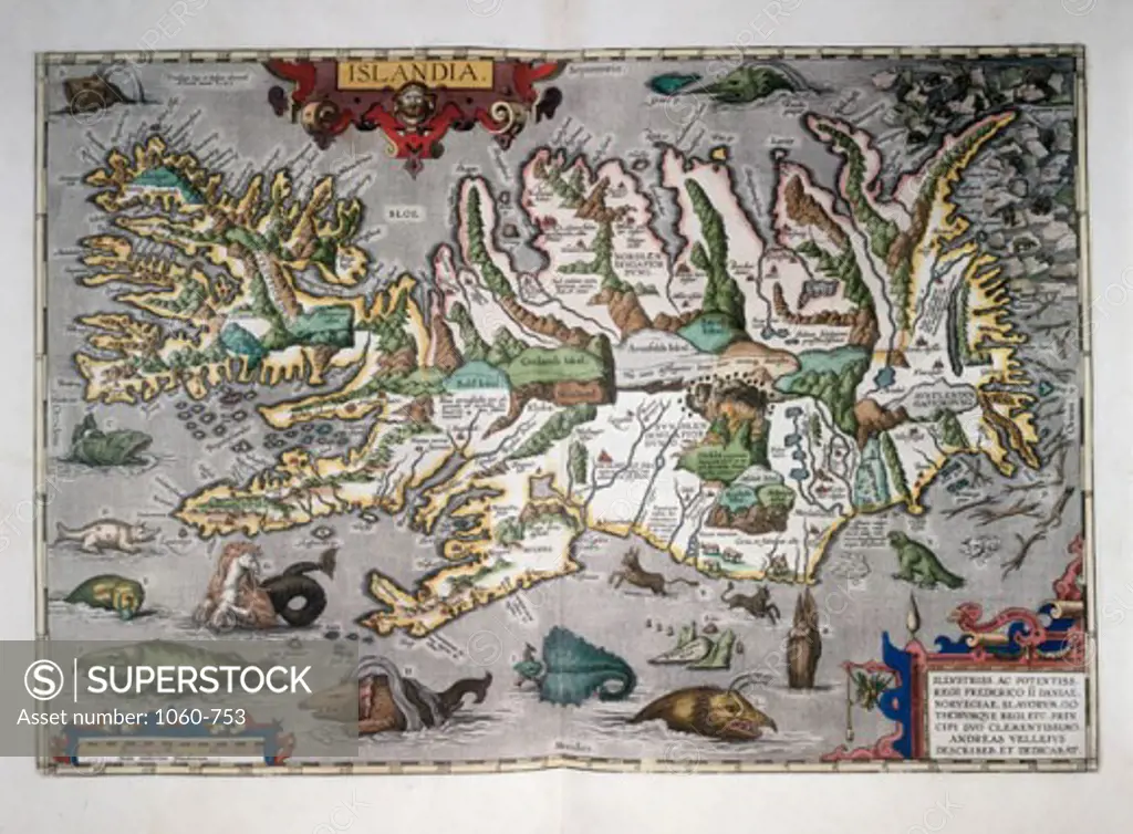 Map of Islandia (Iceland) Theatrum Orbis Terrarum Abraham Ortelius (1527-1598 Netherlandish) The Huntington Library