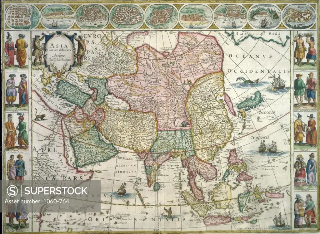 Map of Asia  Grooten Atlas 1642-1665 Joan Blaeu (1596-1673 /Dutch) The Huntington Library, Art Collections, and Botanical Gardens, San Marino, California     