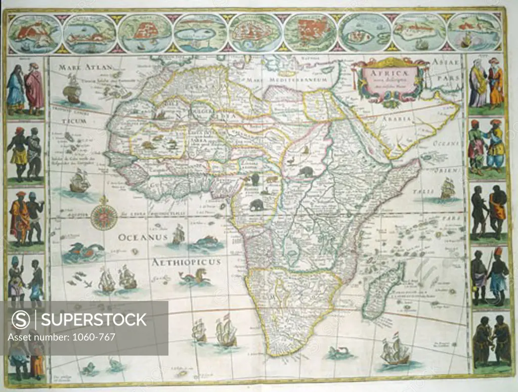 Map of Africa, Joan Blaeu, The Huntington Library, Art Collections, and Botanical Gardens, San Marino, Calif.