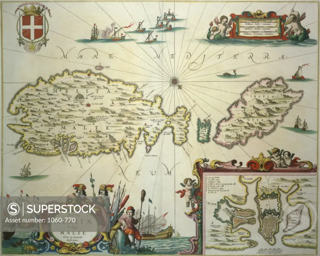 Map of the Mediterranean Sea Le Grand Atlas 1663 Joan Blaeu (1596-1673/Dutch) The Huntington Library, Art Collections, & Botanical Gardens, San Marino, CA                - 