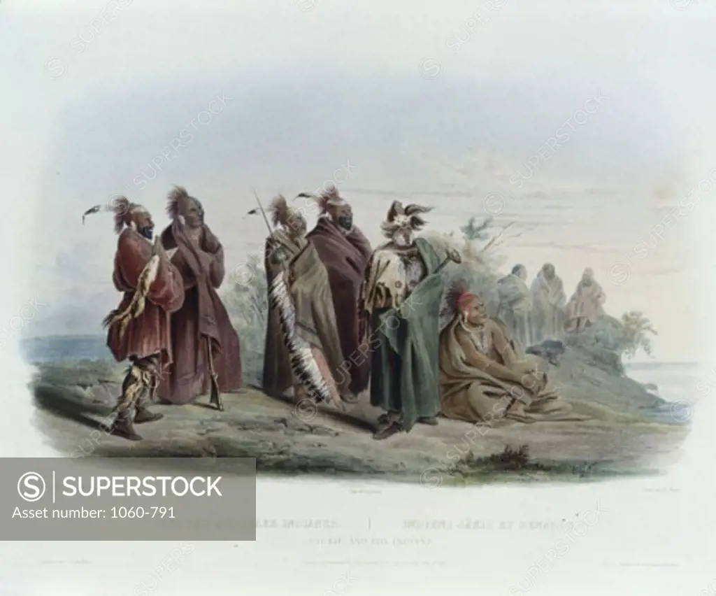 Saukie and Fox Indians Illustration in Wied-Neuwied Karl Bodmer (1809-1893/Swiss) The Huntington-San Marino, California