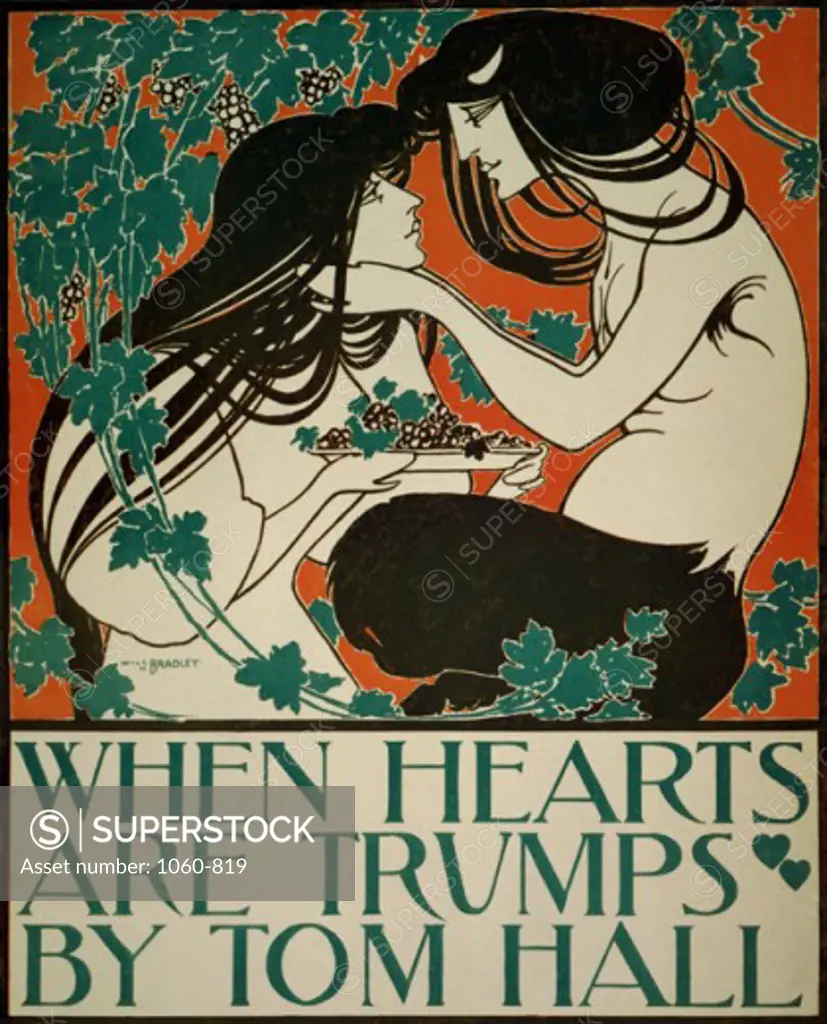 When Hearts are Trumps by Tom Hall by William Bradley, poster