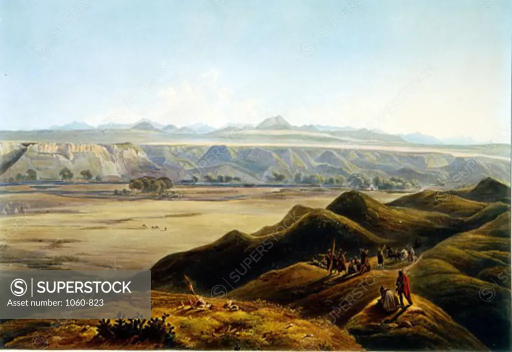 View of the Rocky Mountains, Illustration for Wied-Neuwied, Karl Bodmer (1809-1893 Swiss), The Huntington Library, Art Collections, and Botanical Gardens, San Marino, California