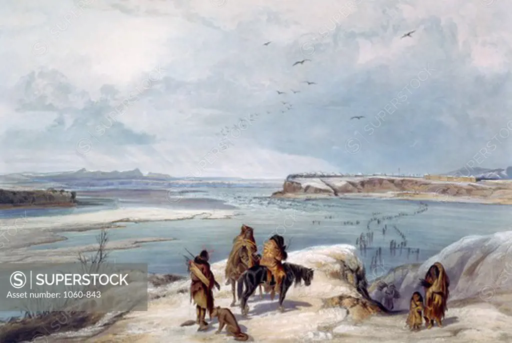 Fort Clark Illustration in Wied-Neuwied Karl Bodmer (1809-1893 Swiss) The Huntington - San Marino, California 