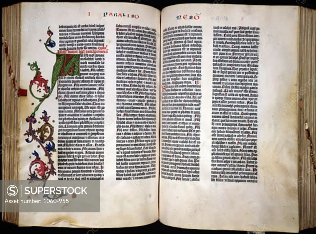 Gutenberg Bible Paralipomenon C. 1455 Manuscripts The Huntington Library, Art Collections, and Botanical Gardens, San Marino, California, USA