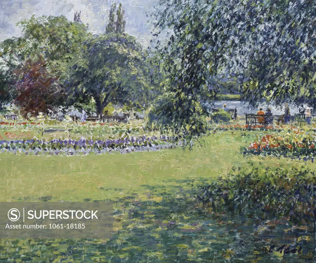 Jephson Gardens (Afternoon, July) Royal Leamington Spa, Warwickshire Charles Neal (b.1951 British) Oil On Panel