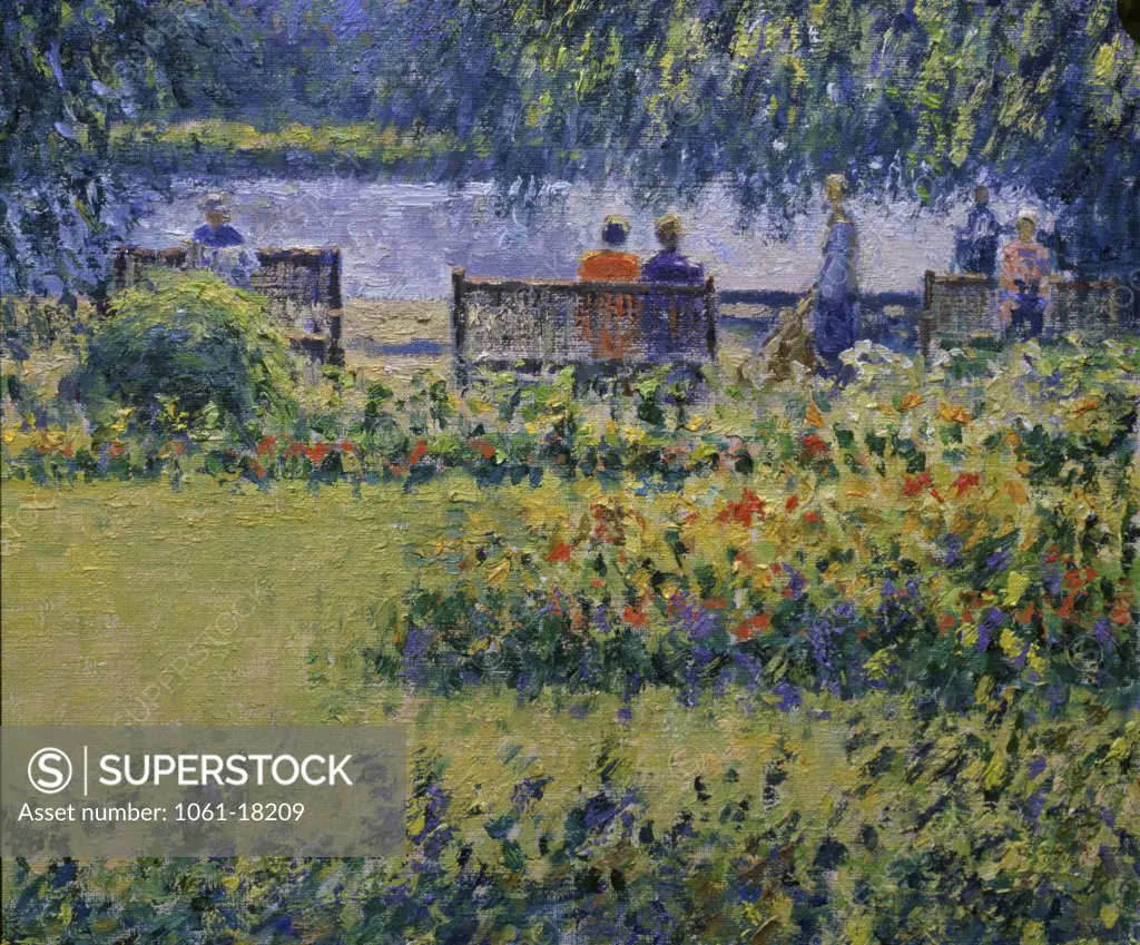 View Towards Lake, Jephson Gardens, Royal Leamington Spa, Warwickshire Charles Neal (b.1951/British) Oil on panel