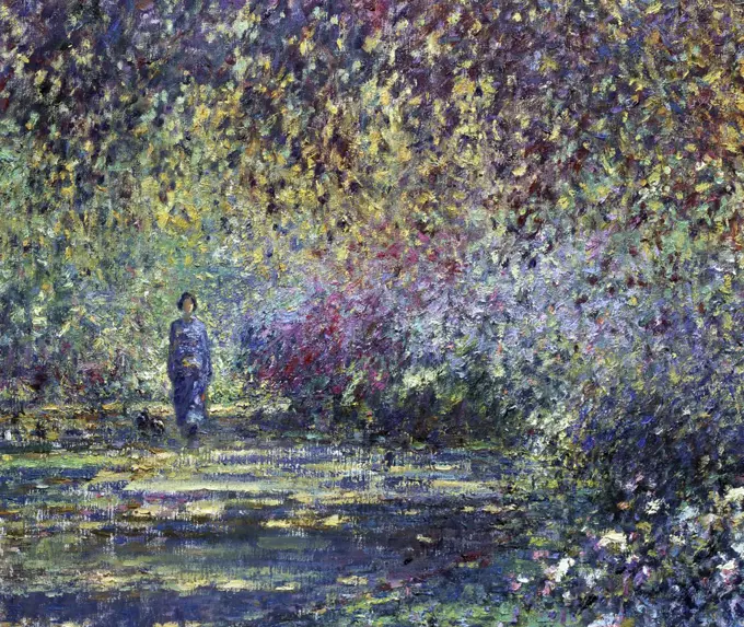 Morning walk, Spetchley Park, Worcestershire, Charles Neal, (b.1951/British), Oil on canvas