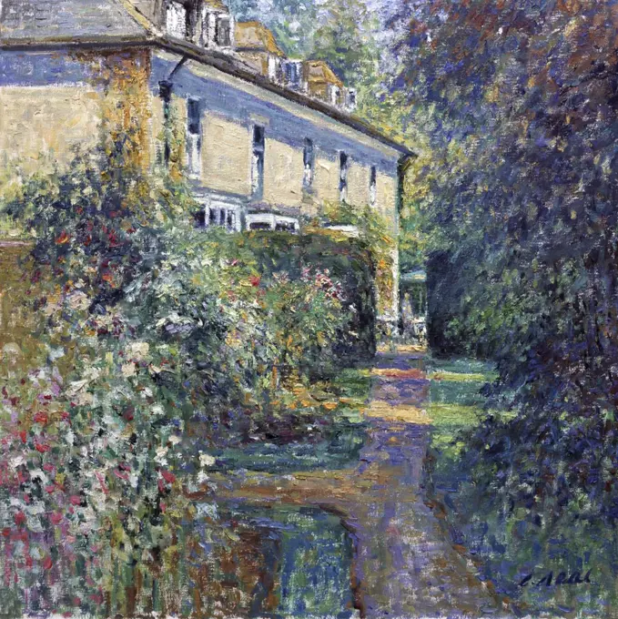 The Manor at Kempsford, Gloucestershire, Charles Neal, (b.1951/British), Oil on canvas