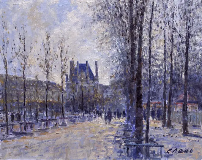 View to the Musee des Arts, de la Mode, Jardin des Tuileries, Paris, France, Charles Neal, (b.1951/British), Oil on canvas