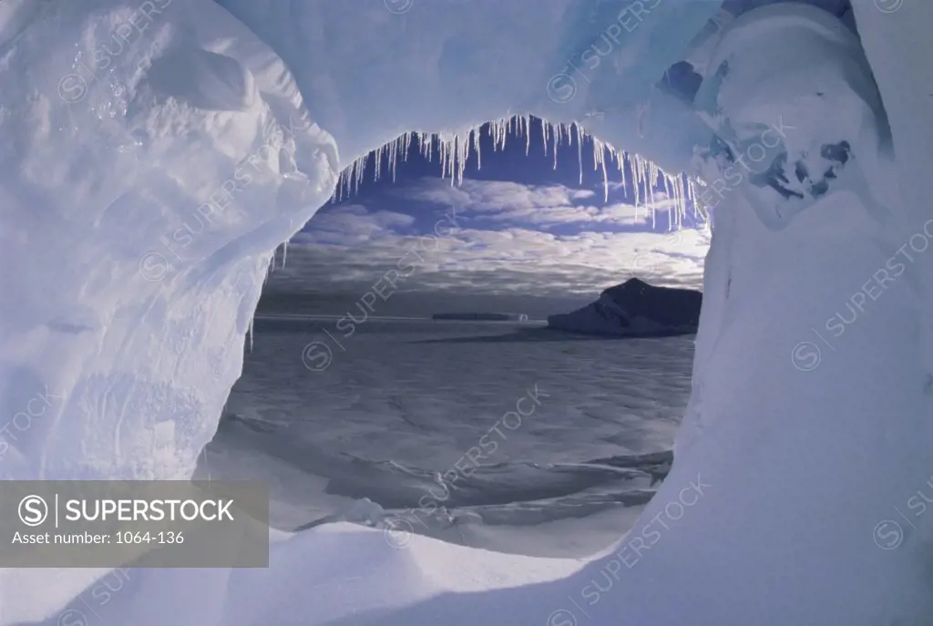 View through an iceberg, Atka Island, Alaska, USA