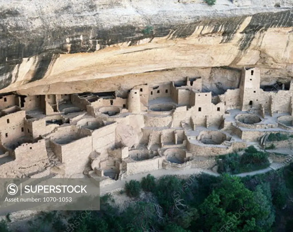 High angle view of the ruins of a palace, Cliff Palace, Mesa Verde National Park, Colorado, USA
