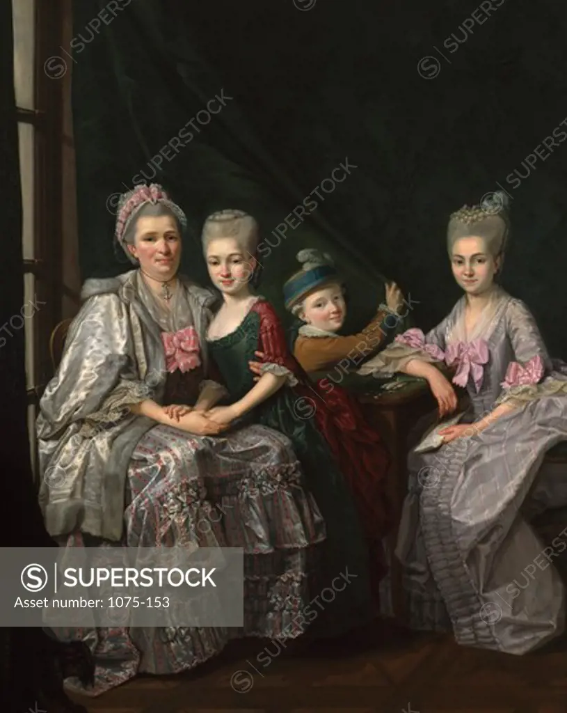 Princess Esterhazy and her children,  by Antoine Vestier,  USA,  Florida,  Jacksonville,  The Cummer Museum of Art and Gardens,  circa 1740-1824