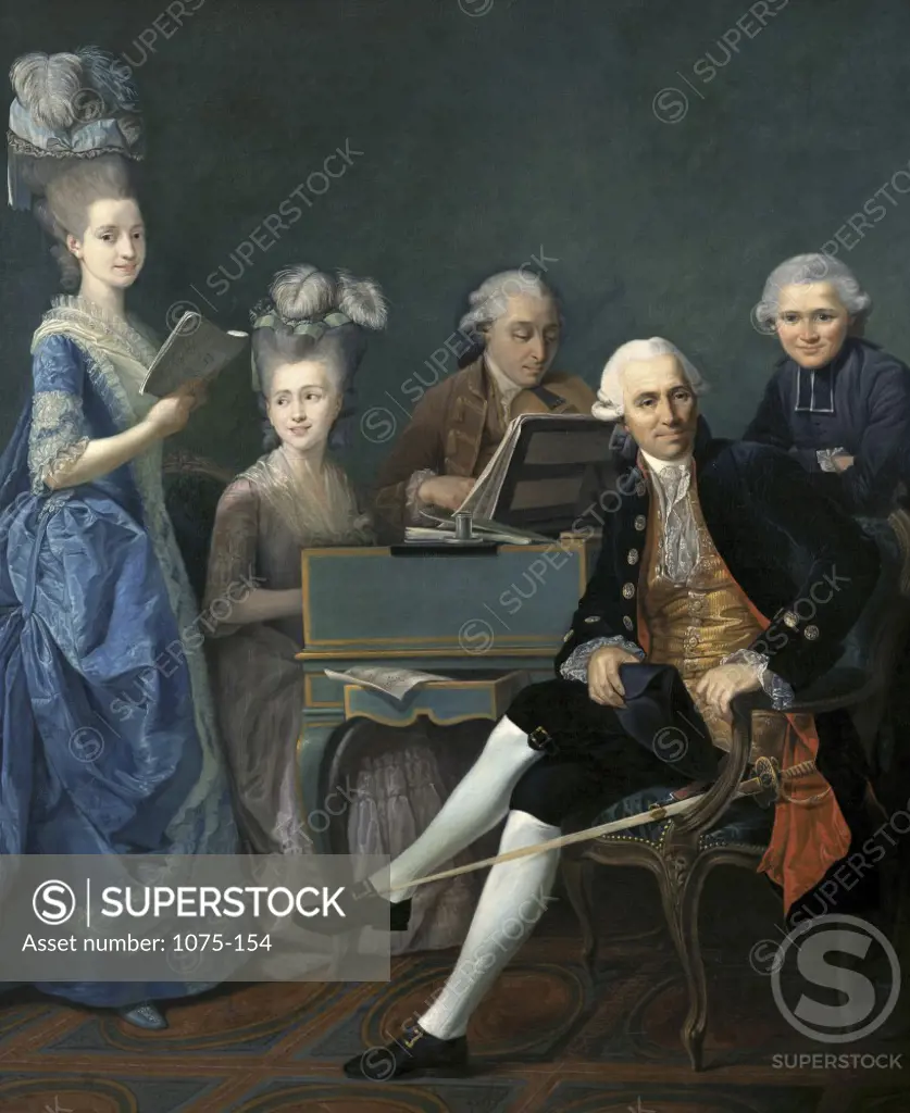 Franz Joseph Haydn, the Violinist Simon, and Members of the Esterhazy Family Antoine Vestier (1740-1824/ French) Oil on Canvas The Cummer Museum of Art and Gardens, Jacksonville, Florida, USA