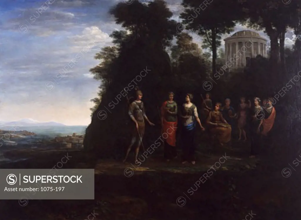 Minerva Visiting the Muses on Mount Parnassus by Claude Lorrain,  oil on canvas,  1680,  (1600-1682),  USA,  Florida,  Jacksonville,  The Cummer Museum of Art and Gardens