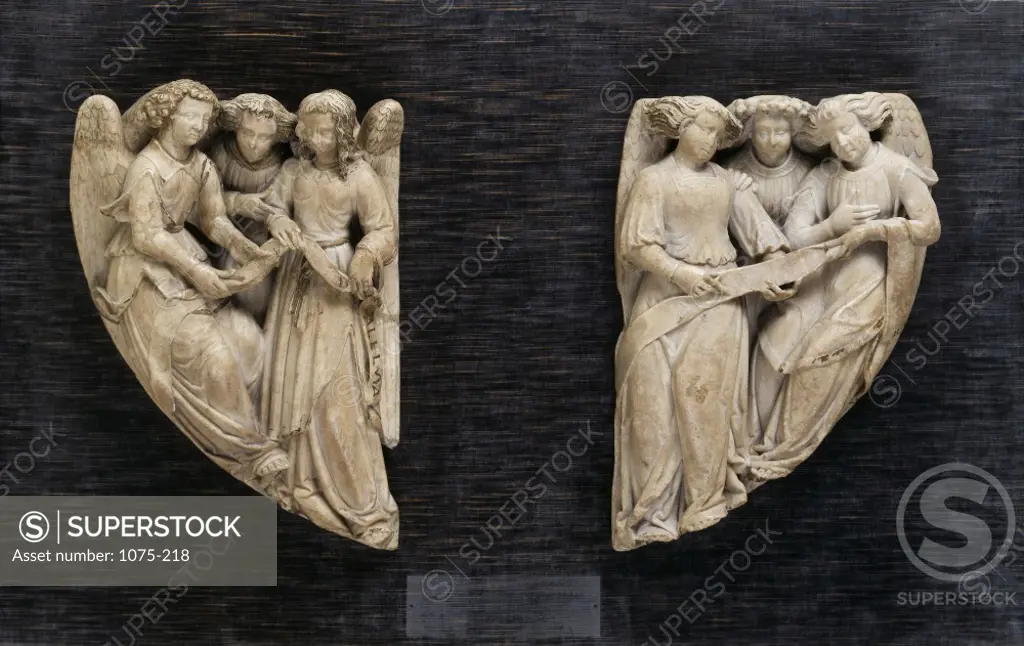 Pair of Reliefs Representing Singing Angels Northern France, Last Quarter, 15th Century Sculpture / Relief The Cummer Museum of Art and Gardens 