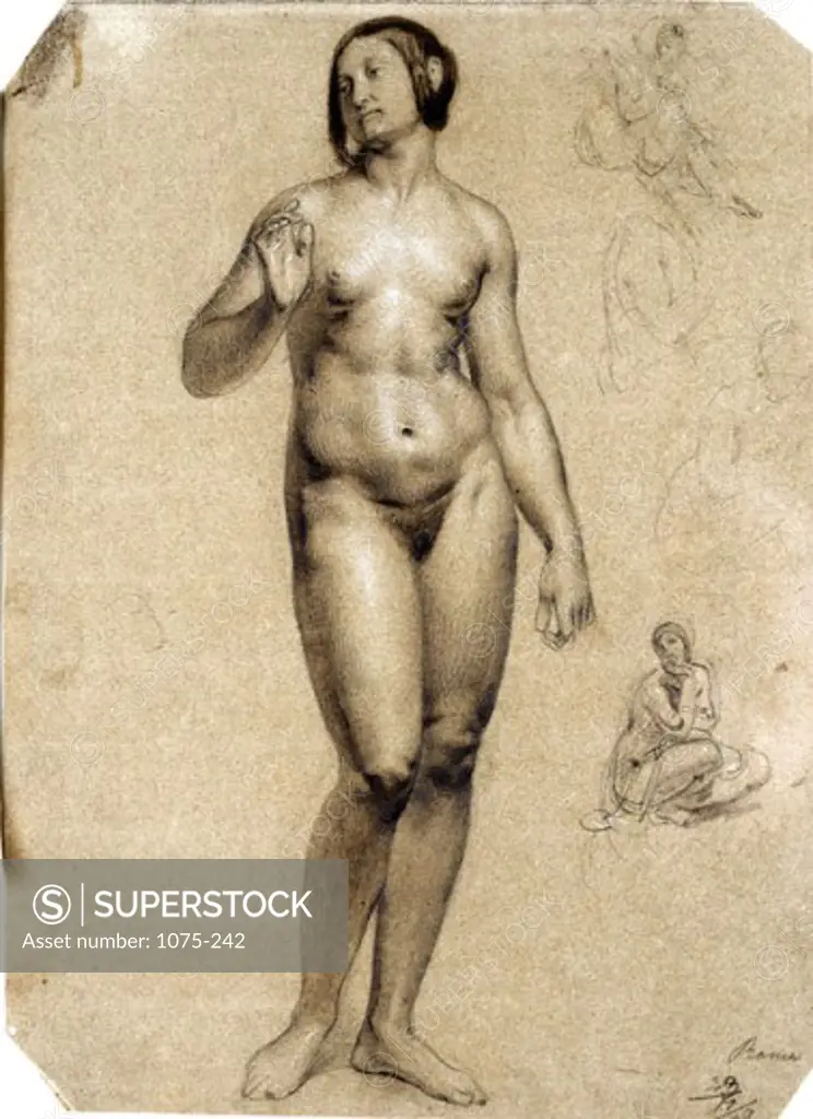 Standing Academic Nude with Four Studies Rome, 1839 Heinrich Schwemminger (1803-1884/German) The Cummer Museum of Art and Gardens 