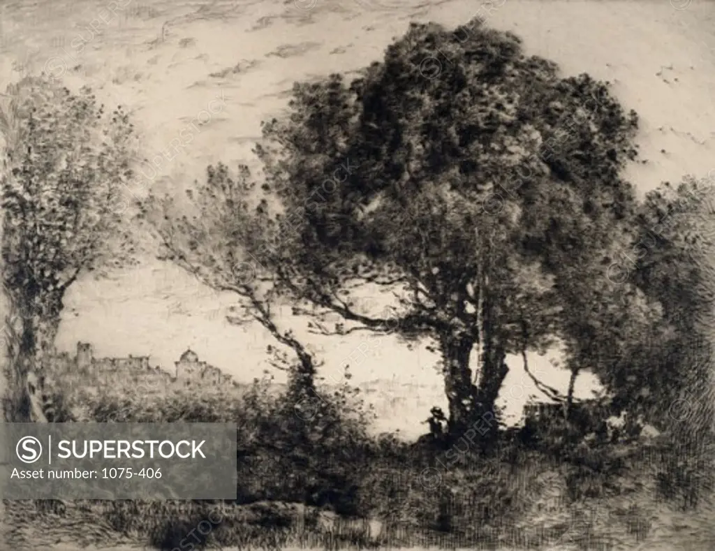 Under The Tree  Charvot, Eugene(1847-1924 French) Engraving Cummer Museum of Art & Gardens, Jacksonville, FL 