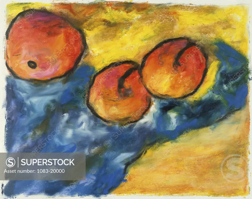 Apricots Ashton Hinrichs (20th C. American) Pastel on paper 