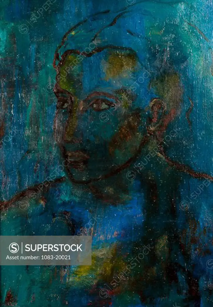 Blue Mood,  by Ashton Hinrichs,  oil on canvas,  20th Century