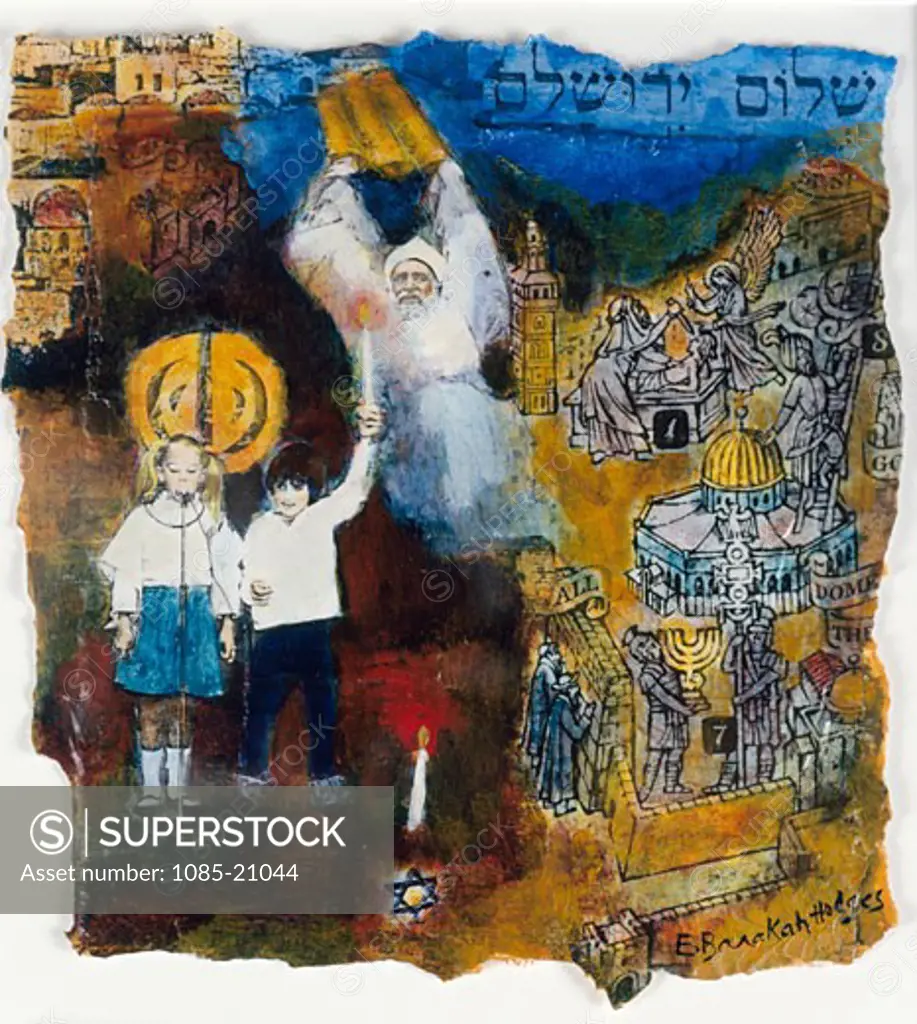 Jerusalem XIV-B,  Golden Torah by Elizabeth Barakah Hodges