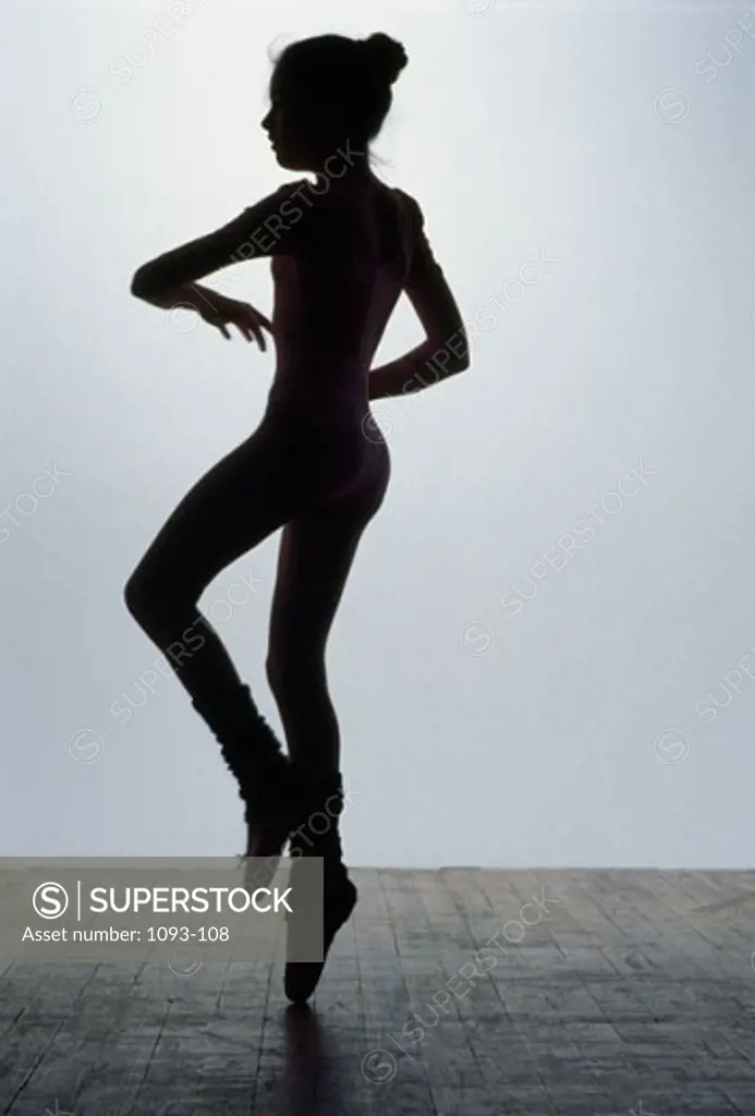 Silhouette of a ballerina dancing