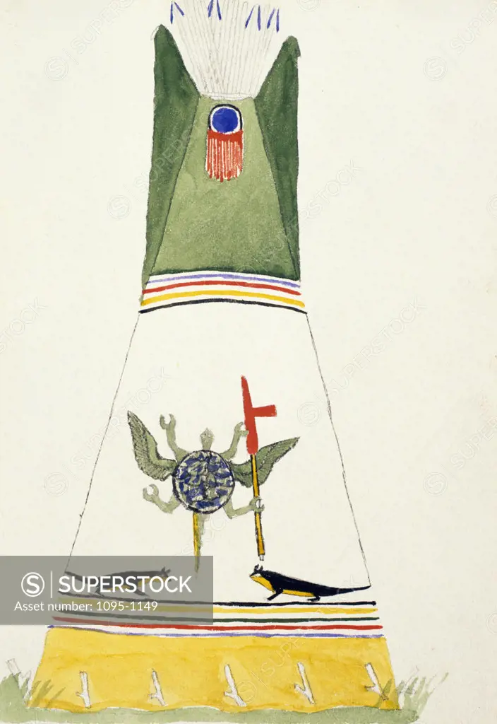 Teepee with Winged Turtle,  from Hawgone,  USA,  Illinois,  Chicago,  Newberry Library,  American History