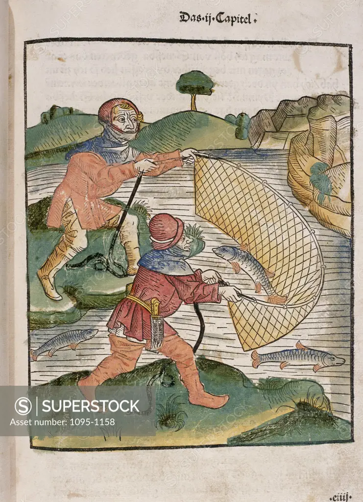 Fisherman with a Net (From "Buch Der Weisheit Der Alten Weisen") 1483 Artist Unknown Illustration Newberry Library, Chicago, Illinois, USA