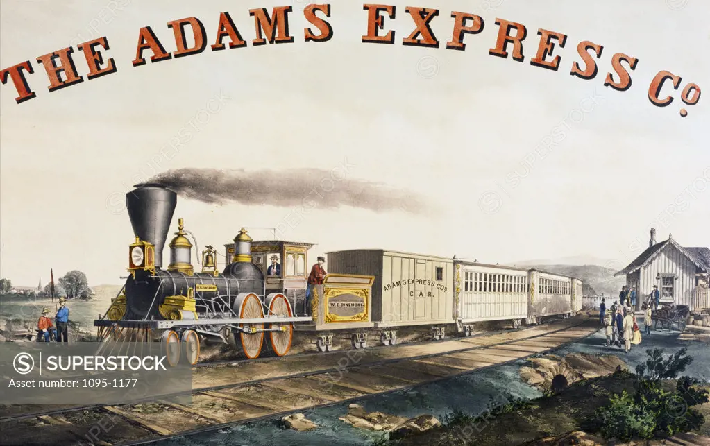 The Adams Express Co,  Currier and Ives,  1855,  lithograph,  (1857-1907),  USA,  Illinois,  Chicago,  Newberry Library