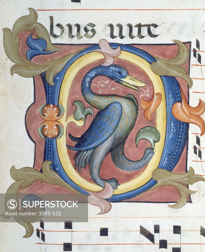 Gradual-(Detail of Bird-like Animal)  Manuscripts Newberry Library, Chicago 