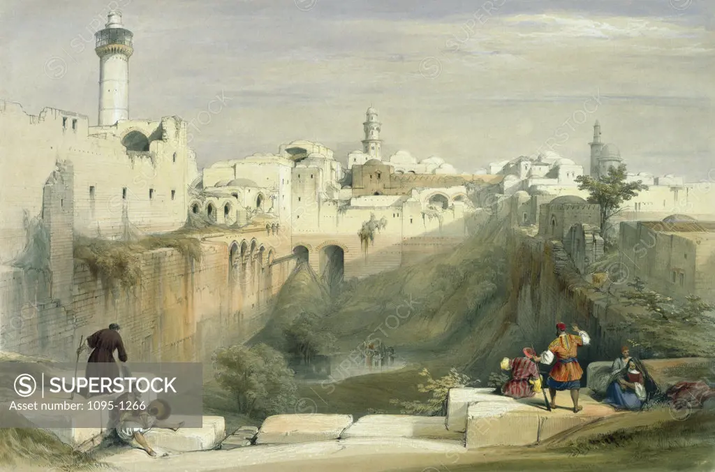 The Pool of Bethesda (from "The Holy Land: Syria, Idumea, Arabia...) 1842 David Roberts (1796-1864 Scottish) Illustration Newberry Library, Chicago