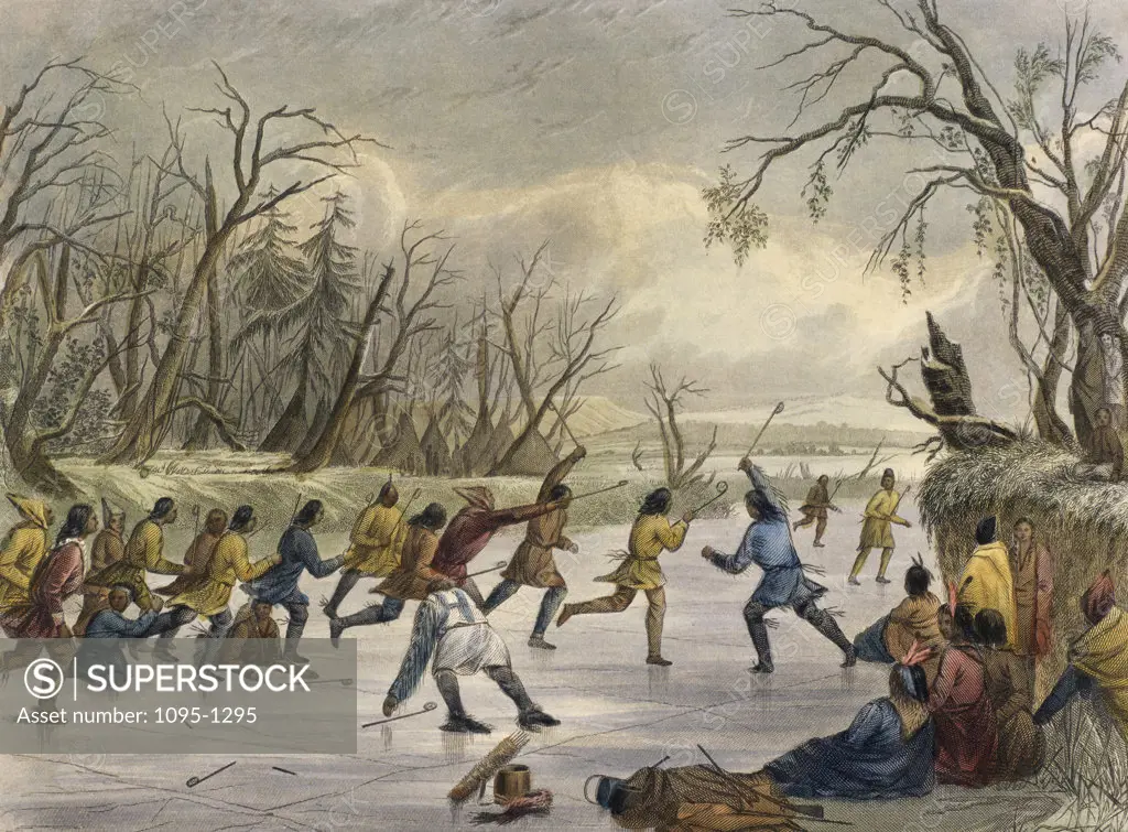 Ball Play On The Ice(from "The American Aboriginal Portfolio" by Mary Eastman) 1853 Seth Eastman (1808-1878 American) Newberry Library, Chicago 