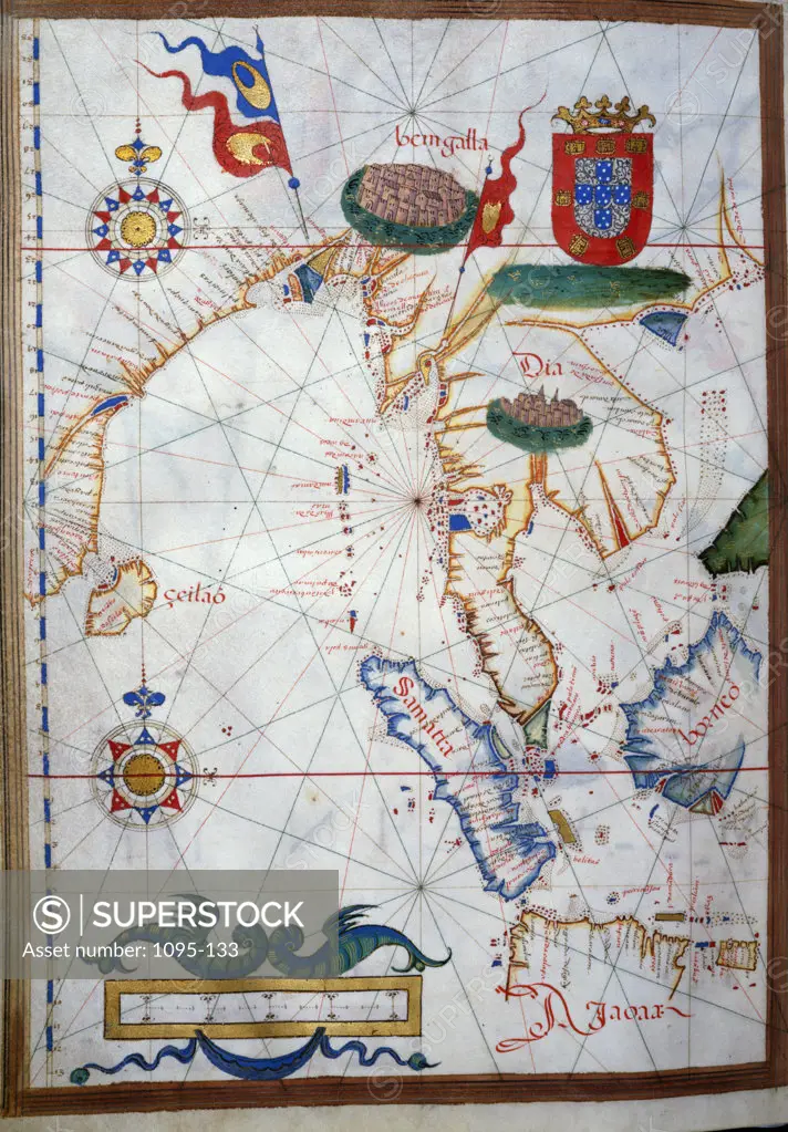Portuguese Portolan Atlas by Sebastiano Lopes,  1546,  USA,  Chicago,  Newberry Library
