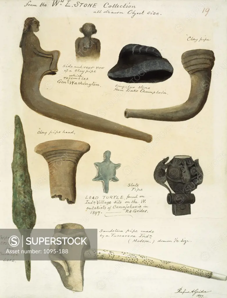 Images Of Pipes And Weapons From The Wm L. Stone Collection Rufus Alexander Grider (1817-1900) Newberry Library, Chicago, Illinois, USA 