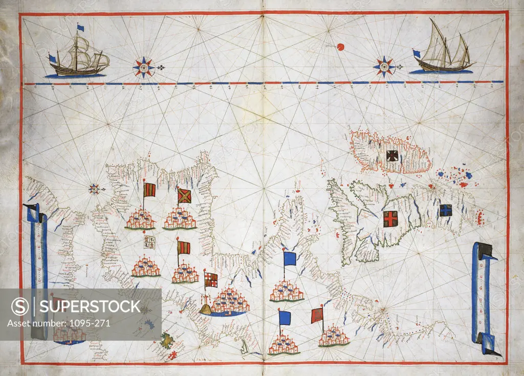 British Isles, Western Europe, And Northwest Africa - From "Portolan Atlas Of Four Charts" 1612 Maps(- ) Newberry Library, Chicago, Illinois, USA 