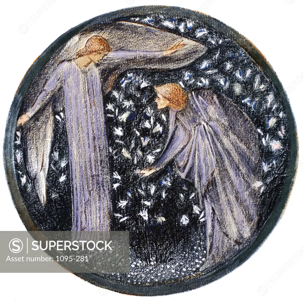 The Annunciation in a Garden of Lilies, White Garden from "The Flower Book" Edward Burne-Jones (1833-1898 English) Newberry Library, Chicago 