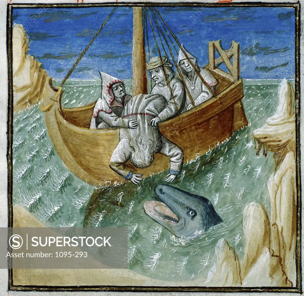 Jonah and the Whale  From (Speculum Humanae Salvationis)  1455  Pseudo Ludolf of Saxony (15th C./ Dutch)  Newberry Library, Chicago 