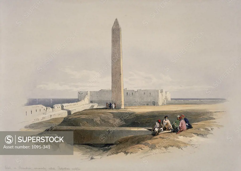 Cleopatra's Needle From "Egypt And Nubia" 1846-49 David Roberts (1796-1864 Scottish) Newberry Library, Chicago, Illinois, USA