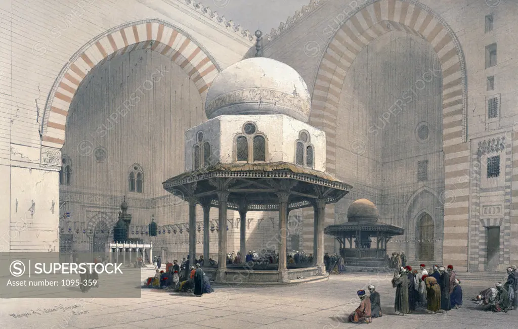 Interior of Mosque of Sultan Hassan from Egypt and Nubia,  by David Roberts,  (1796-1864),  USA,  Illinois,  Chicago,  Newberry Library