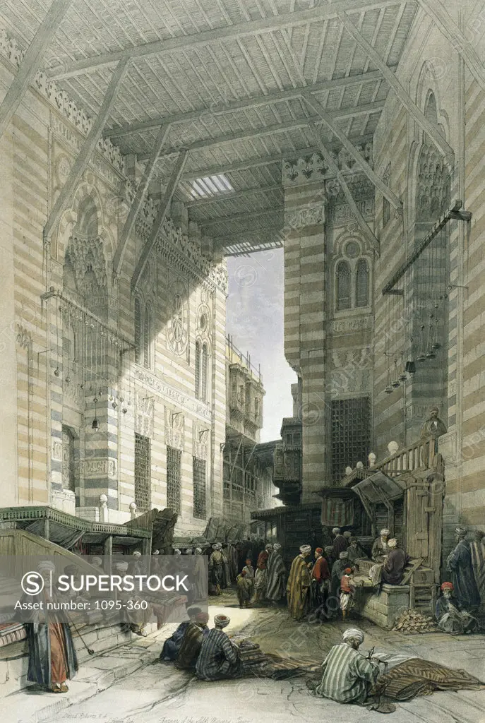 Silk-Mercers' Bazaar of El-Ghooreeyeh, Cairo from Egypt and Nubia 1846-1849 David Roberts 1796-1864 Scottish Newberry Library, Chicago