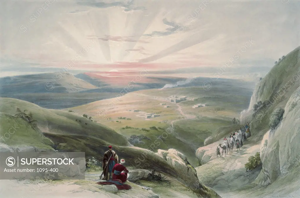 Cana - View Of Sunset From: "Roberts Views Of The Holy Land" 1839 David Roberts (1796-1864 Scottish) Newberry Library, Chicago, Illinois, USA